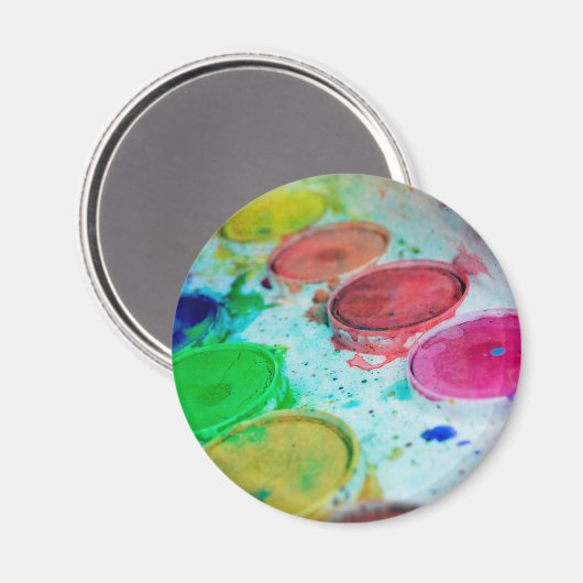 アーティス数々のト色の水彩画絵を描面 マグネット (正面/裏面)