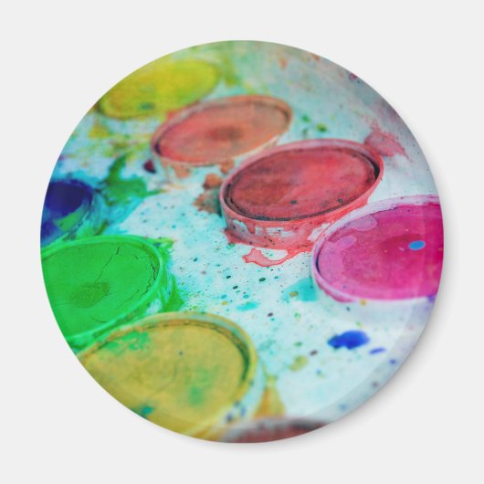 アーティス数々のト色の水彩画絵を描面 マグネット (正面)