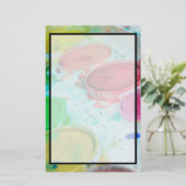 アーティス数々のト色の水彩画絵を描面 便箋 (スタンド正面)