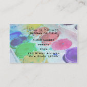 アーティス数々のト色の水彩画絵を描面 名刺 (裏面)