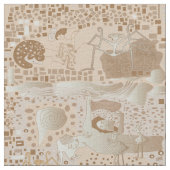 アーティス熱狂するトファンキー・ベージュ反復パターン ファブリック (クローズアップ)