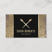 アーティス素晴らしト先生モダン金ゴールド・クラックル 名刺 (正面)