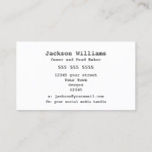 アーティス素朴トベーカリー |小麦のバンドル 名刺 (裏面)