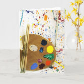 アーティス絵を描トの(ばちゃばちゃ)跳ねるとパレッ絵を描ト カード (黄色い花)