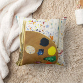 アーティス絵を描トの(ばちゃばちゃ)跳ねるとパレッ絵を描ト クッション (ブランケット)