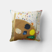 アーティス絵を描トの(ばちゃばちゃ)跳ねるとパレッ絵を描ト クッション (裏面)