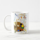 アーティス絵を描トの(ばちゃばちゃ)跳ねるとパレッ絵を描ト コーヒーマグカップ (左)