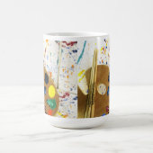 アーティス絵を描トの(ばちゃばちゃ)跳ねるとパレッ絵を描ト コーヒーマグカップ (中央)