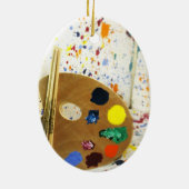 アーティス絵を描トの(ばちゃばちゃ)跳ねるとパレッ絵を描ト セラミックオーナメント (裏面)