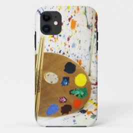 アーティス絵を描トの（ばちゃばちゃ）跳ねるとパレッ絵を描ト iPhone 11 ケース