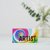 アーティス絵を描トカラー渦巻き 名刺 (スタンド正面)