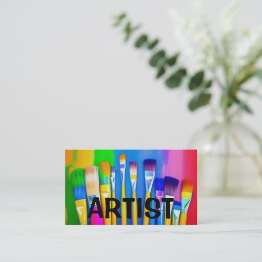 アーティス絵を描ブラシ名刺 名刺 (スタンド正面)