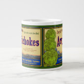 アーティチョークおもしろいヴィンテージアートラージコーヒーマグ ジャンボコーヒーマグカップ (正面)