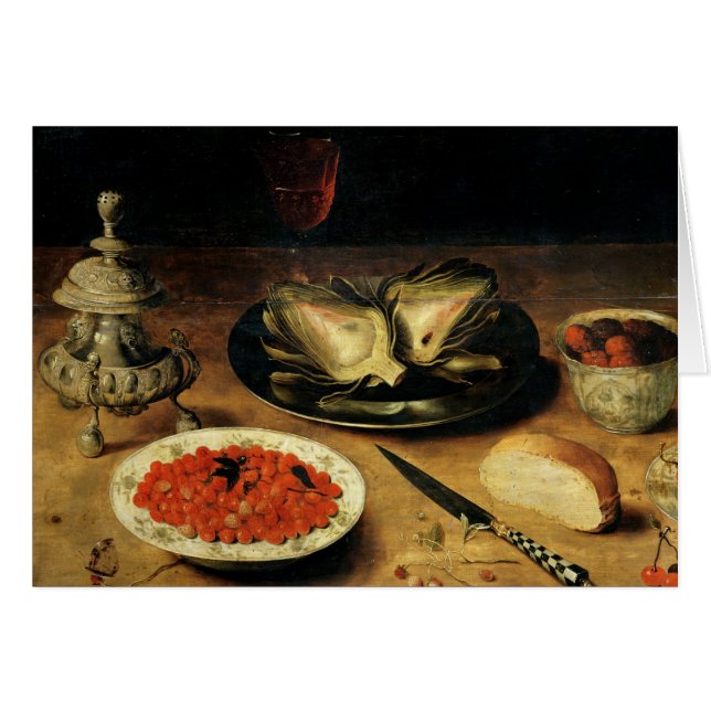 アーティチョークが付いている静物画 (正面横)