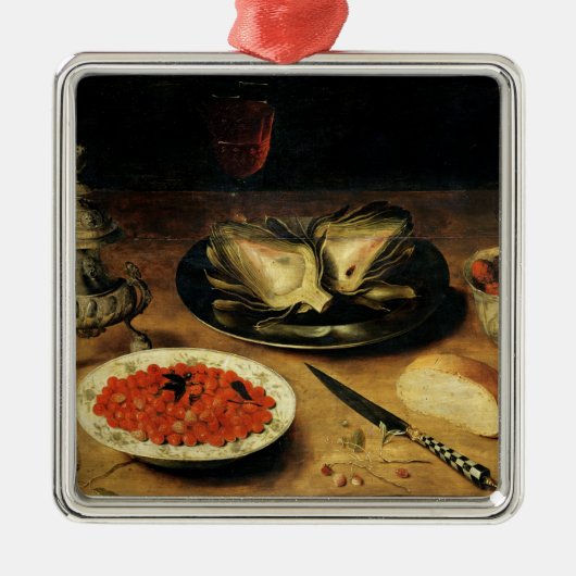 アーティチョークが付いている静物画 メタルオーナメント (正面)