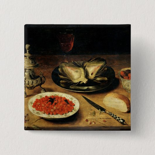 アーティチョークが付いている静物画 缶バッジ (正面)