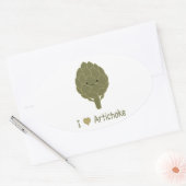 アーティチョークが好き 楕円形シール (封筒)