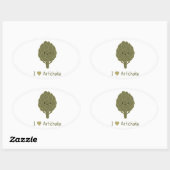 アーティチョークが好き 楕円形シール (シート)