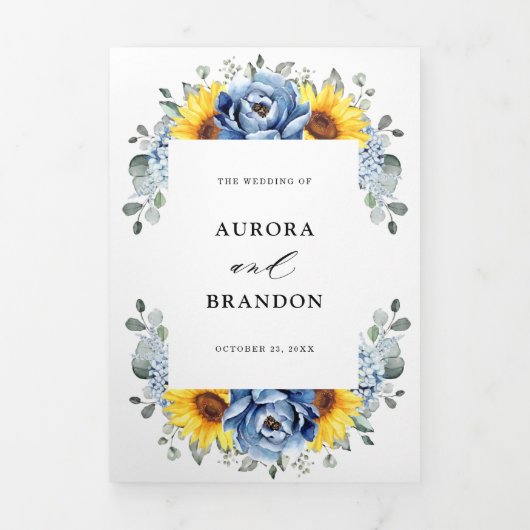 アーティチョークとヒマワリのウェディングペーパー 三つ折り案内状 (カバー)