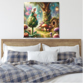 アーティチョークに座る妖精の魔法のイラスト キャンバスプリント (インサイチュ (寝室))