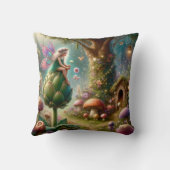 アーティチョークに座る妖精の魔法のイラスト クッション (裏面)