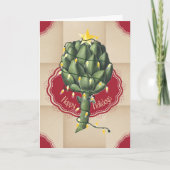 アーティチョークのクリスマスツリーの食品業者のシェフのケータリング シーズンカード (正面)