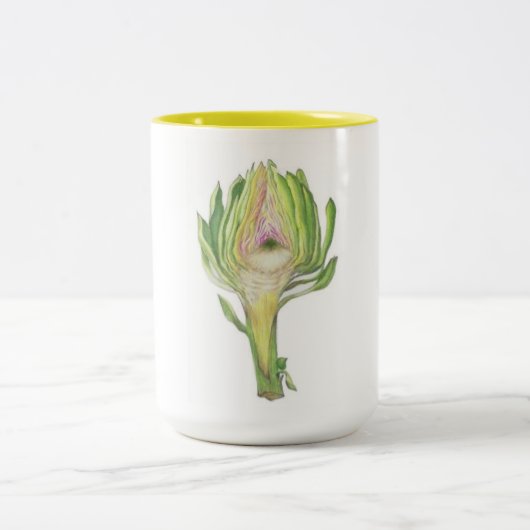 アーティチョークの切れのツートーンマグ(4セットの1) ツートーンマグカップ (中央)