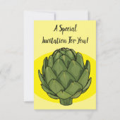 アーティチョークの漫画イラスト 招待状 (裏面)