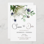 アーティチョークの花のSave The Dateテンプレート セーブザデート (正面/裏面)