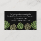 アーティチョークの野菜の食糧シェフのケイタリングビジネスカード 名刺 (裏面)