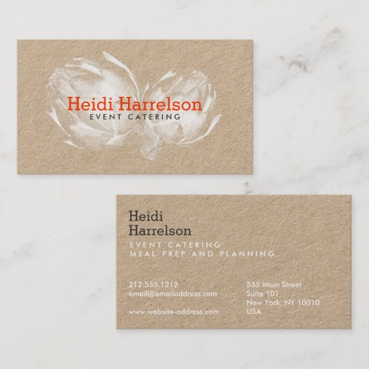 アーティチョークスクリーンプリントケータリングクラフト 名刺 (正面/裏面)