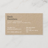 アーティチョークスクリーンプリントケータリングクラフト 名刺 (裏面)