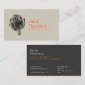 アーティチョークスクリーンプリントケータリングロゴブラック/タン 名刺 (正面/裏面)