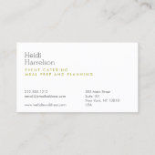 アーティチョークスクリーンプリントケータリングロゴ緑/灰色 名刺 (裏面)