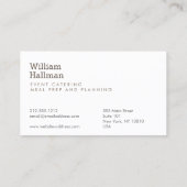 アーティチョークスクリーンプリントケータリングロゴ緑/白 名刺 (裏面)