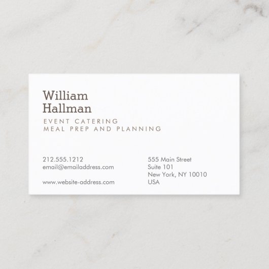 アーティチョークスクリーンプリントケータリングロゴ緑/白 名刺 (裏面)