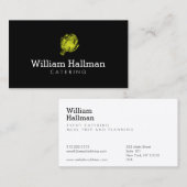 アーティチョークスクリーンプリントケータリングロゴ緑/黒 名刺 (正面/裏面)