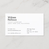 アーティチョークスクリーンプリントケータリングロゴ緑/黒 名刺 (裏面)