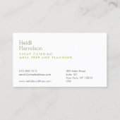 アーティチョークスクリーンプリントケータリング緑/黒 名刺 (裏面)