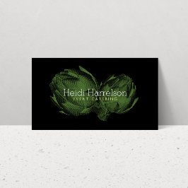 アーティチョークスクリーンプリントケータリング緑/黒 名刺