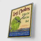 アーティチョークスレトロキッチンウォール時計 スクエア壁時計 (傾斜)