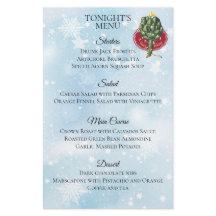 アーティチョークツリークリスマス·ホリデー·ディナー·メニュー