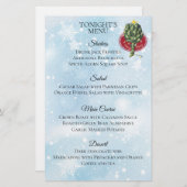 アーティチョークツリークリスマス·ホリデー·ディナー·メニュー 便箋 (正面/裏面)