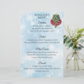 アーティチョークツリークリスマス·ホリデー·ディナー·メニュー 便箋 (スタンド正面)