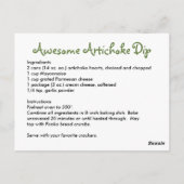 アーティチョークディップレシピ ポストカード (裏面)