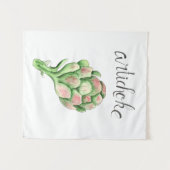 アーティチョークベジタブルガーデンウォーター色 タペストリー (正面(横))