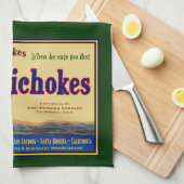 アーティチョークヴィンテージクラートアートキッチンタオル キッチンタオル (四つ折り)