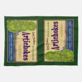 アーティチョークヴィンテージクラートアートキッチンタオル キッチンタオル (横)