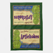 アーティチョークヴィンテージクラートアートキッチンタオル キッチンタオル (縦)