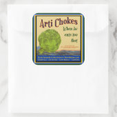 アーティチョークヴィンテージクラートアートステッカー スクエアシール (バッグ)